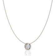 Pendentif diamant naturel rond 0.50 carat or rose Barbara
